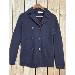 Lord & Taylor Vintage Wool Knit Jacket 💙 Navy Petite Medium‎
